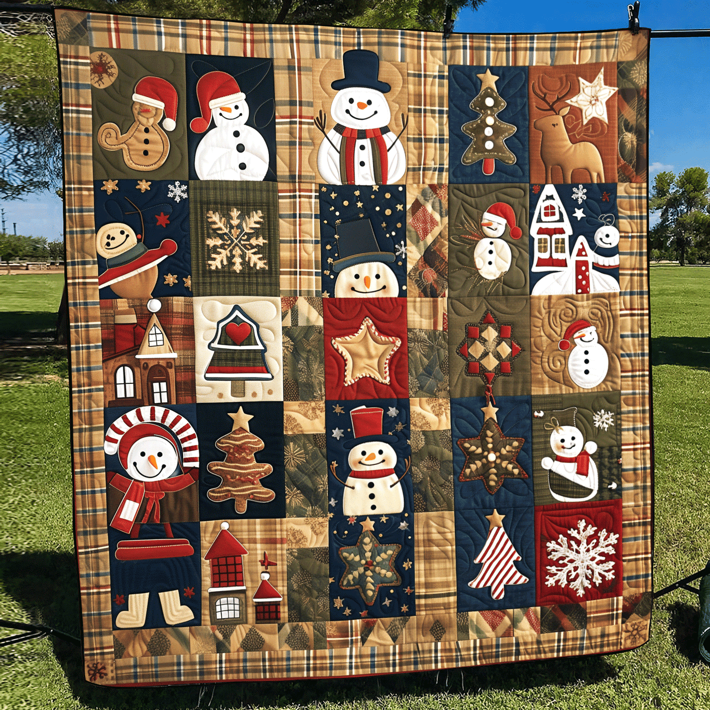 Yuletide Patchwork Quilted Blanket NCU0TH1025