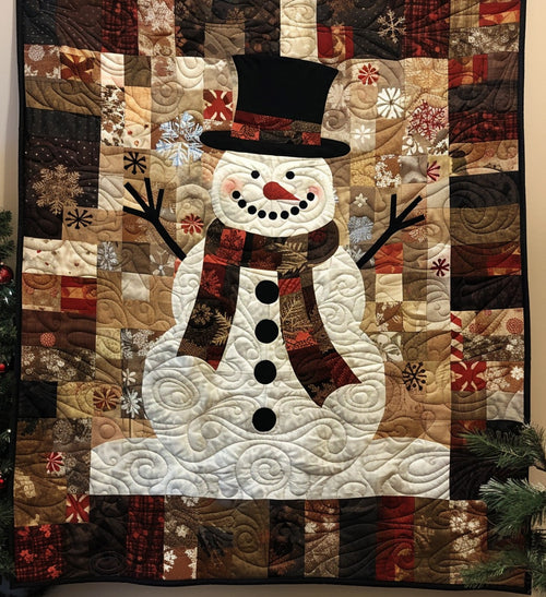 Yuletide Snowman Quilted Blanket NCU0PT338