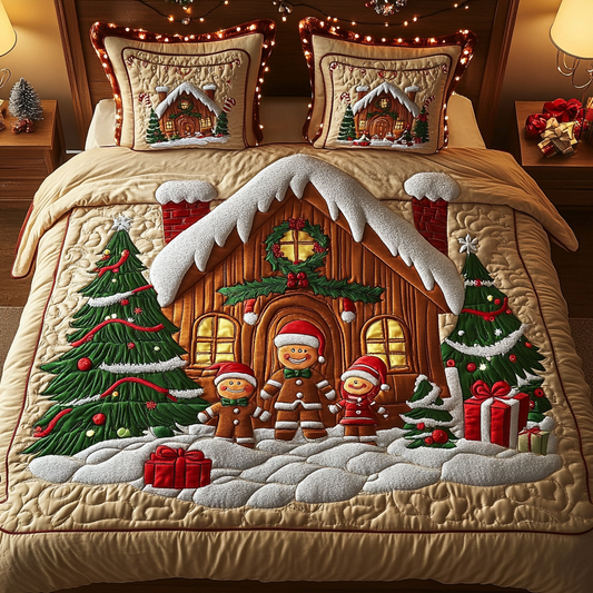 Yuletide Bakery 3-Piece Quilted Bedding Set NCU0VH837