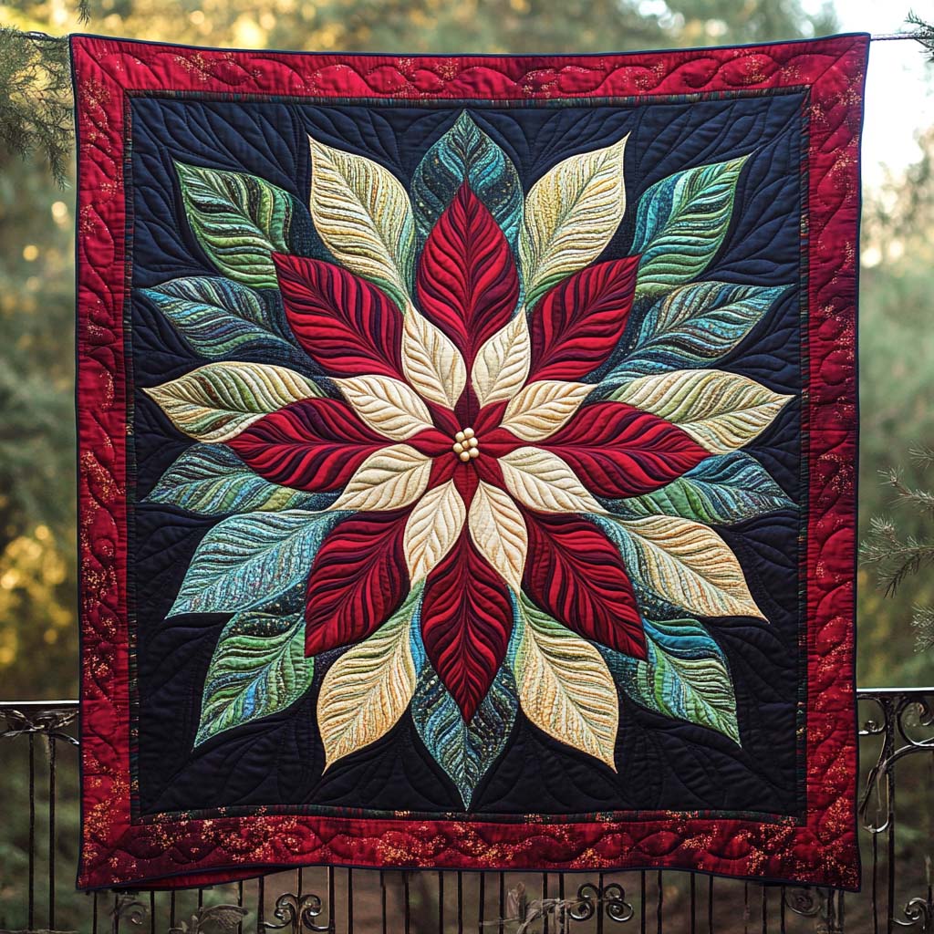 Midnight Tulip Bloom Quilted Blanket NCU0LDH839