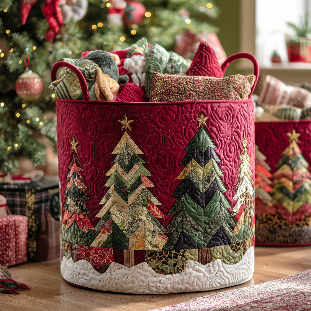 Yuletide Charm Quilted Laundry Basket NCU0PTT1929