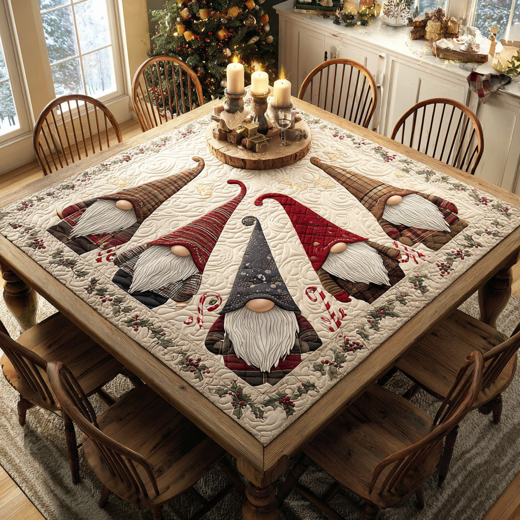 Yuletide Gnome Quilted Table Topper NCU0DV929