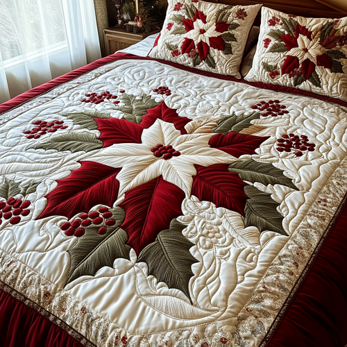 Yuletide Greetings Quilted Bedding Set NCU0DV1802