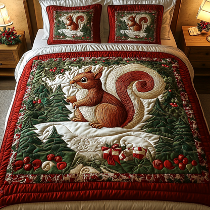 Yuletide Nut 3-Piece Quilted Bedding Set NCU0VH770