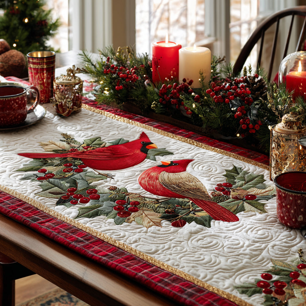 Yuletide Pair Quilted Table Runner NCU0DV1177