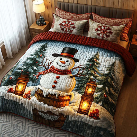 Yuletide Snow 3-Piece Quilted Bedding Set NCU0DQQ046