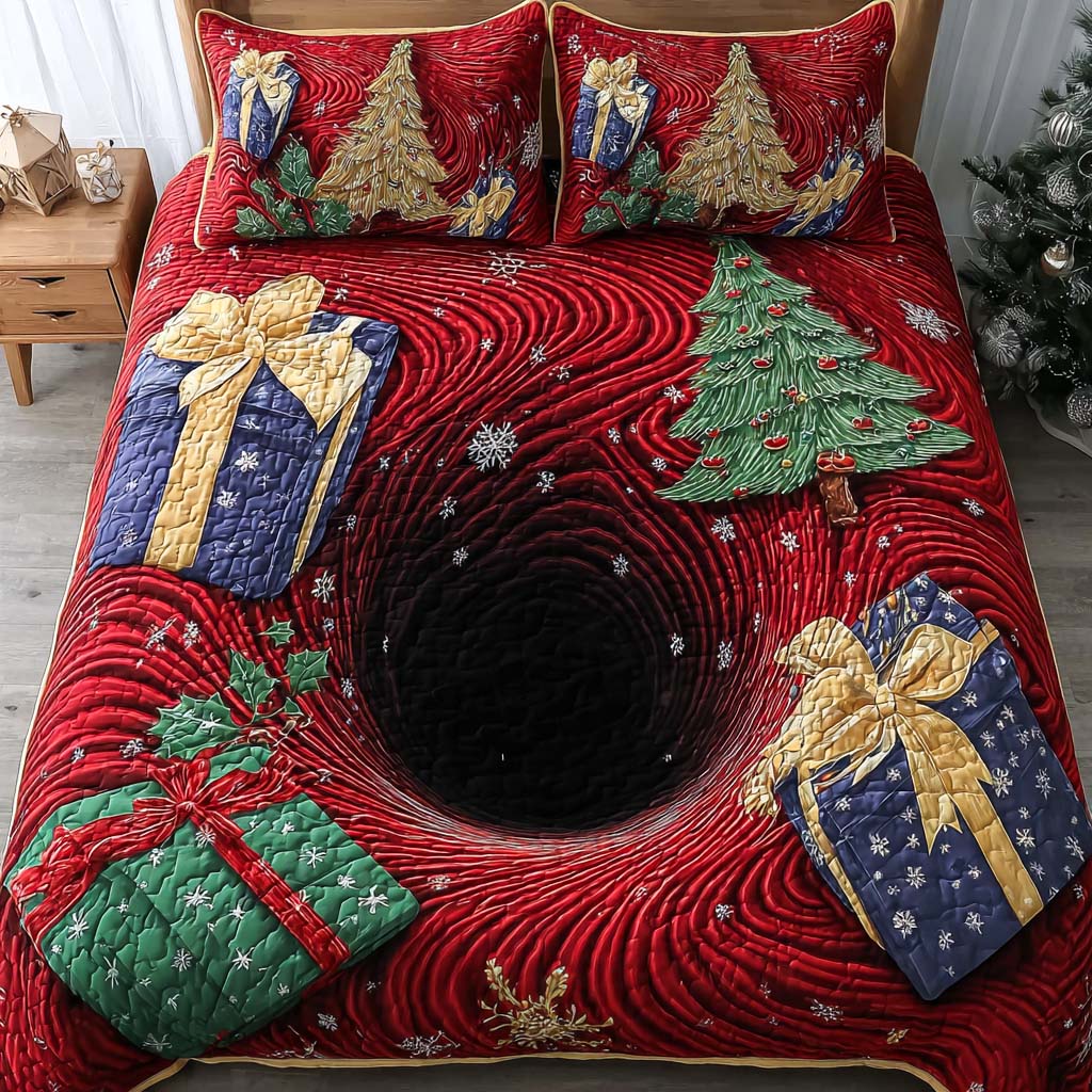 Yuletide Symphony 3-Piece Quilted Bedding Set NCU0PTT1565