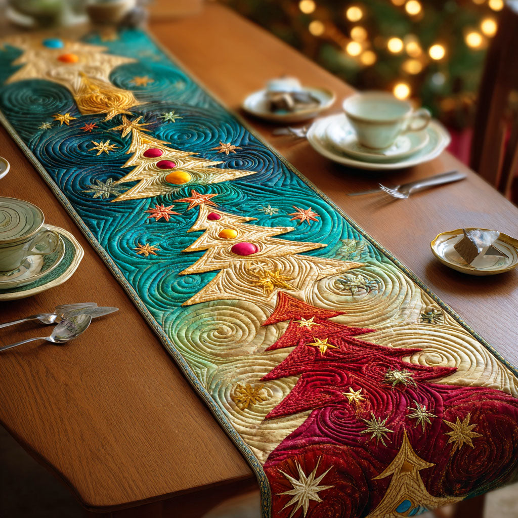 Yuletide Tree Quilted Table Runner NCU0NTD536