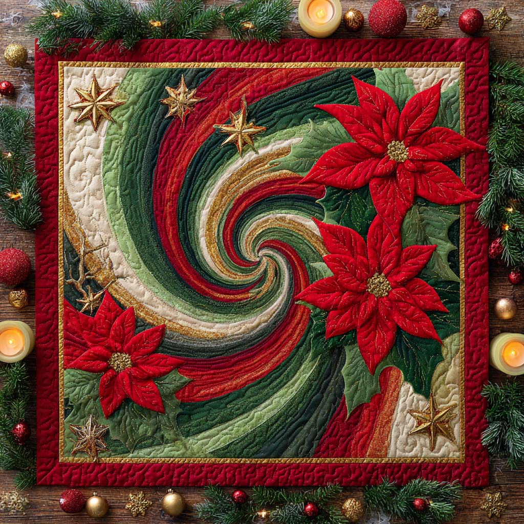 Yuletide Whirlwind Quilted Table Topper NCU0NXD230