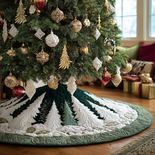 Yuletide Woodland Path Christmas Quilted Tree Skirt NCU0DV1459