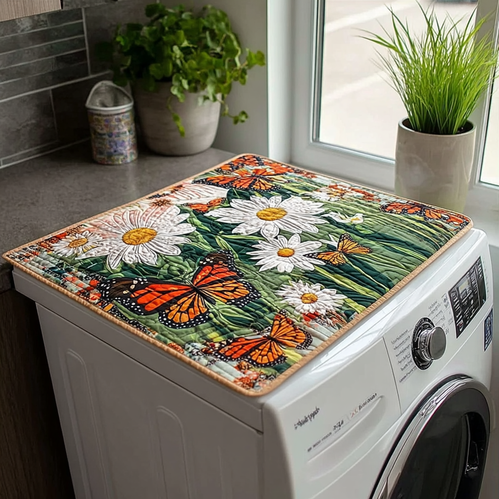 Sunflower Monarchs Quilted Washer and Dryer Cover NCU0PVL406