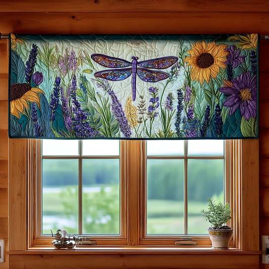 Golden Dragonfly Quilted Valance NCU0PVL569