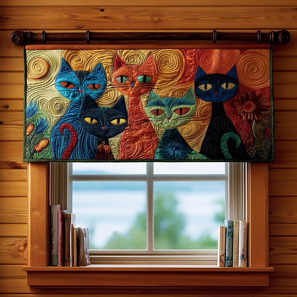 Enchanted Cats Quilted Valance NCU0PVL680