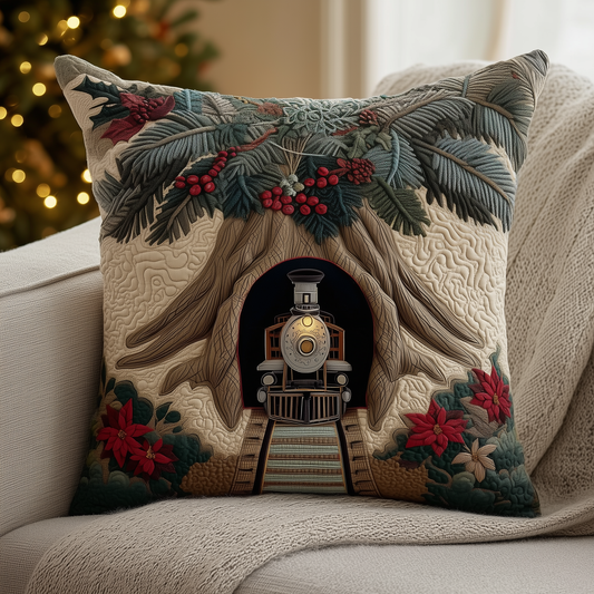 Holiday Railway Christmas Quilted Pillow Case NCU0HTT031