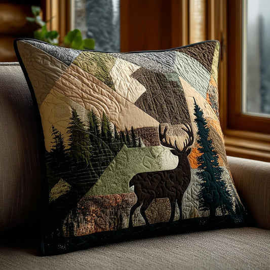 Whispering Pines Buck Quilted Pillow Case NCU0LDH279