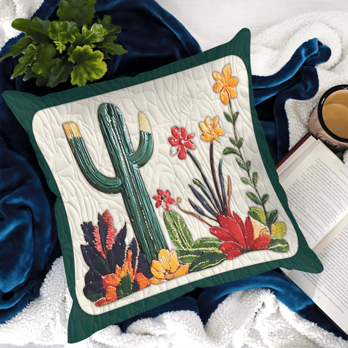 Colorful Cactus Quilted Pillow Case NCU0TH2115