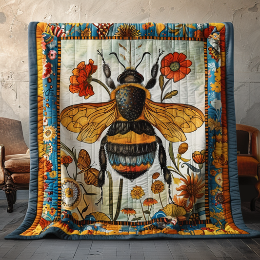 Wildflower Bee Garden Quilted Blanket NCU0PD005