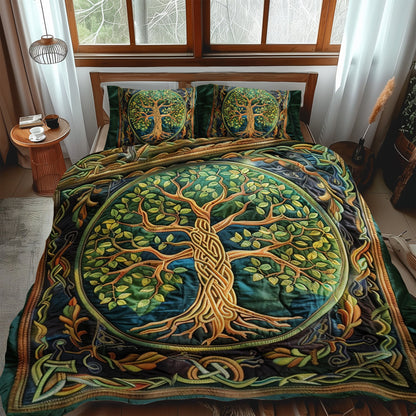 Celtic Tree of Life Art 3-Piece Quilted Bedding Set NCU0PD045