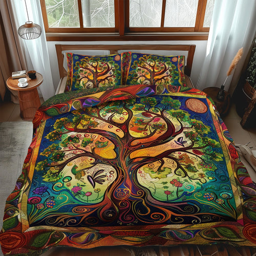 Artisan Celtic Tree of Life 3-Piece Quilted Bedding Set NCU0PD048