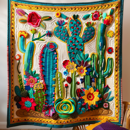 Flora Cactus Quilted Blanket NCU0PD151