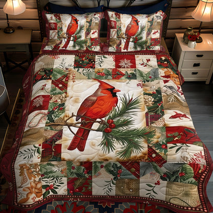 Vibrant Cardinal 3-Piece Quilted Bedding Set NCU0PD205