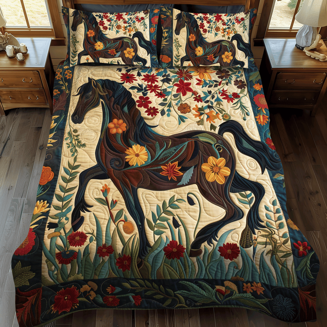 Equine Art 3-Piece Quilted Bedding Set NCU0PD167 main image 1