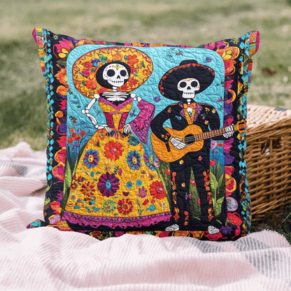 Mexican Day Of The Dead Quilted Pillow Case NCU0PD818