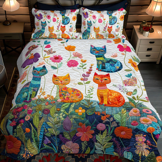 Feline Cat Fantasy 3-Piece Quilted Bedding Set NCU0PD418