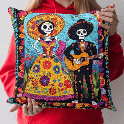 Mexican Day Of The Dead Quilted Pillow Case NCU0PD818