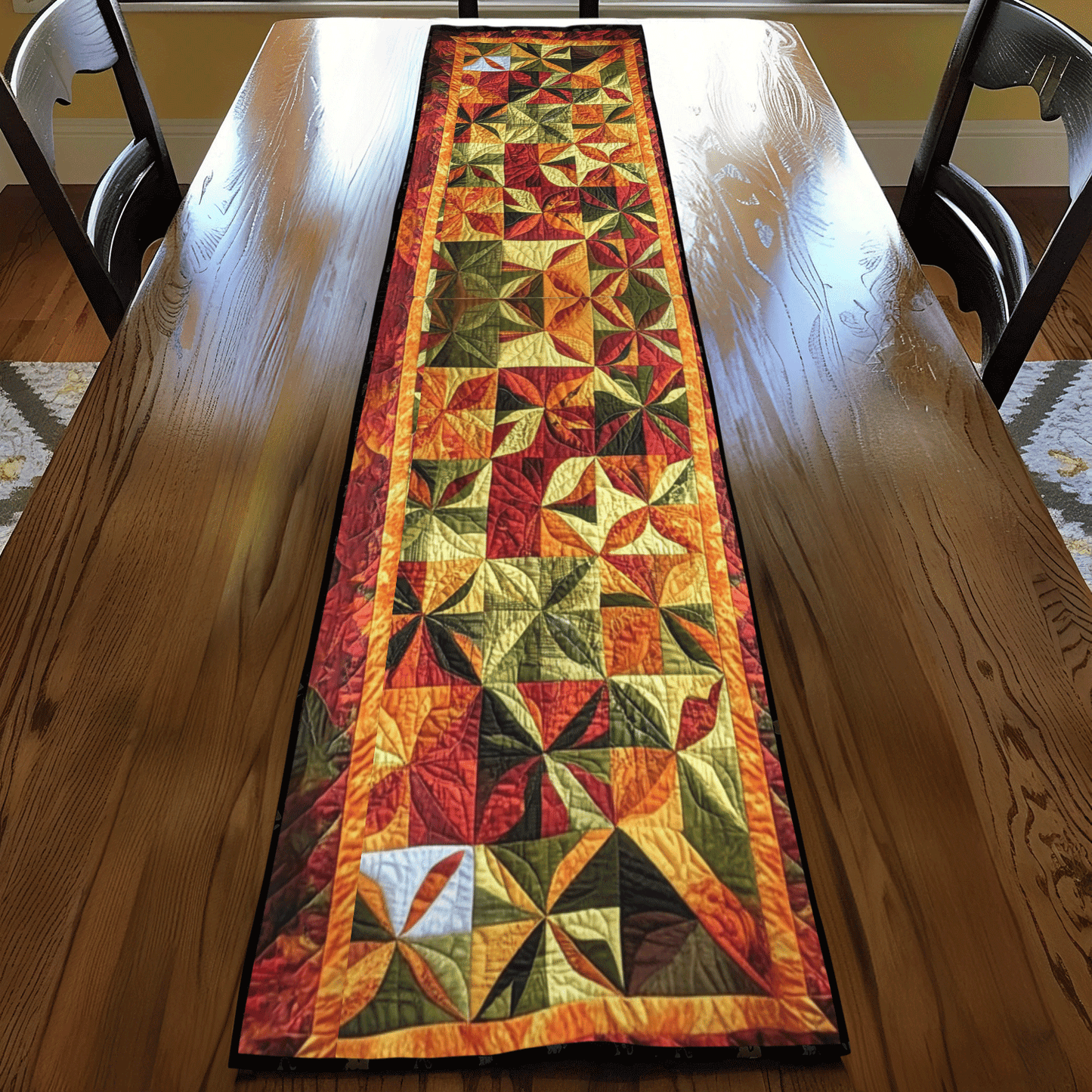 Cozy Maple Leaves Thanksgiving Quilted Table Runner NCU0PD819