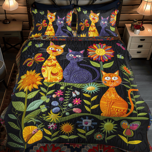 Cat Lover's Dream 3-Piece Quilted Bedding Set NCU0PD314