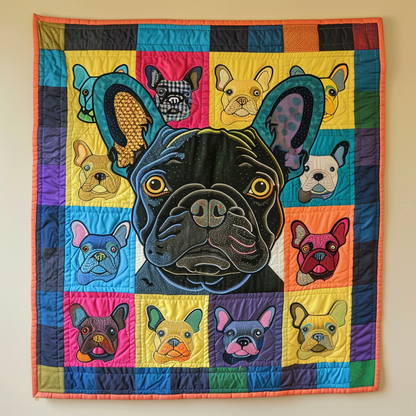 Adorable French Bulldog Quilted Blanket NCU0PD078