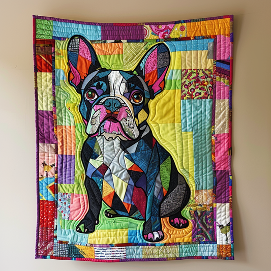 Whimsical French Bulldog Quilted Blanket NCU0PD079