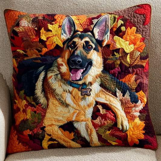 Autumn German Shepherd Quilted Pillow Case NCU0HNH317