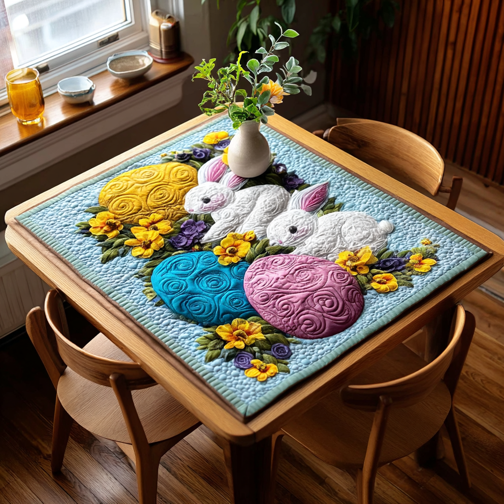 Springtime Bunny Quilted Table Topper NCU0HNH340