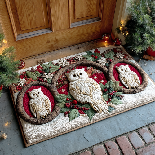 Frostlight Owl Cheer Doormat NCU0NTD1077