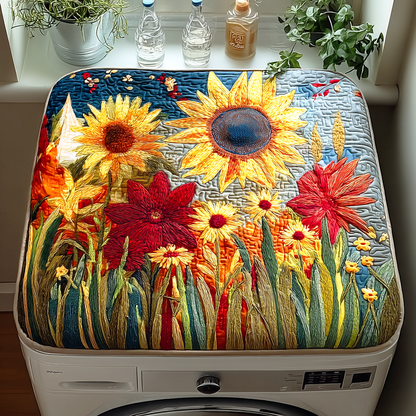 Golden Sunflower Ray Quilted Washer and Dryer Cover NCU0NTD461