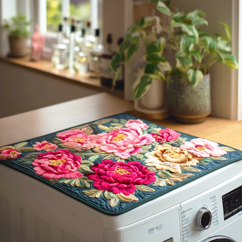 Crimson Petal Shine Quilted Washer and Dryer Cover NCU0NTD459