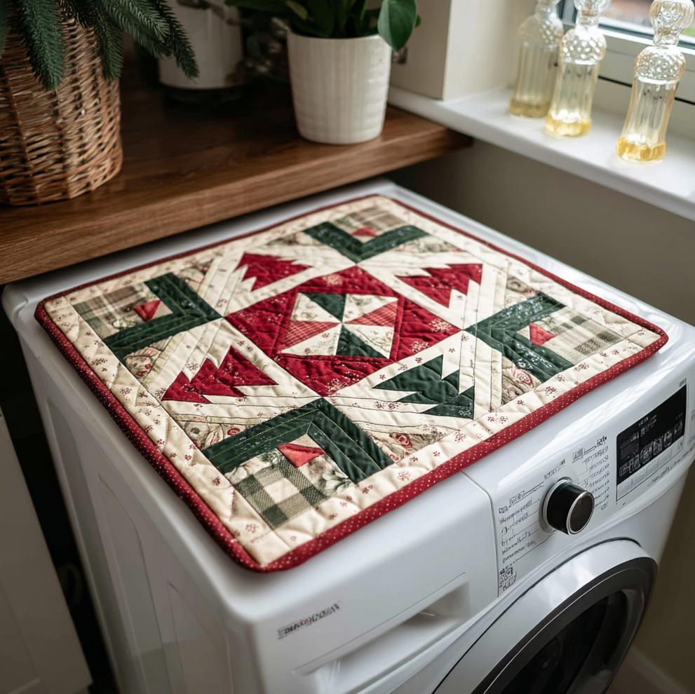 Evergreen Patchwork Quilted Washer and Dryer Cover NCU0NTV133