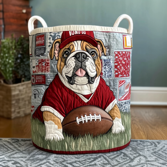 Touchdown Bulldog Spirit Quilted Laundry Basket NCU0NXD548