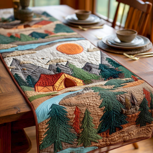 Rustic Tent Meadow Quilted Table Runner NCU0NXD1166