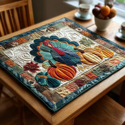 Autumn Turkey Quilted Table Topper NCU0NTV268