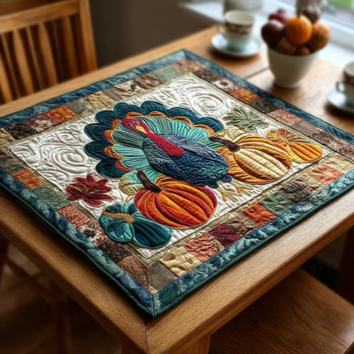 Autumn Turkey Quilted Table Topper NCU0NTV268