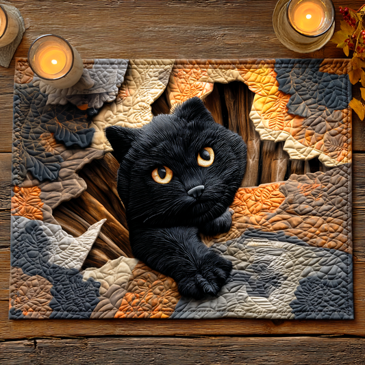 Cracked Ground Cat Quilted Place Mat NCU0NTD466