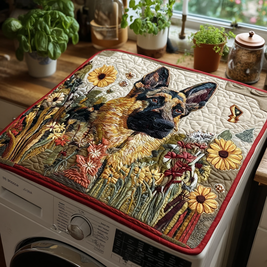 German Shepherd Meadow Quilted Washer and Dryer Cover NCU0HNH062