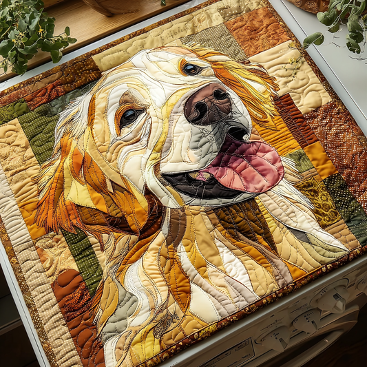 Happy Golden Retriever Quilted Washer and Dryer Cover NCU0HNH014