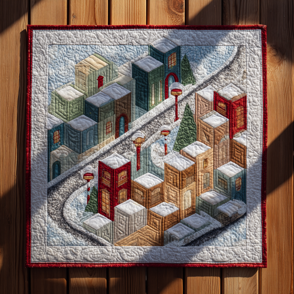 Holiday Hamlet Quilted Table Topper NCU0NXD263