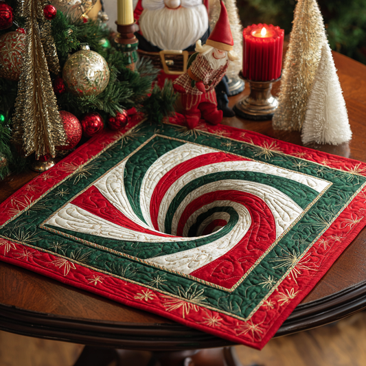 Yuletide Whirl Quilted Table Topper NCU0NXD248