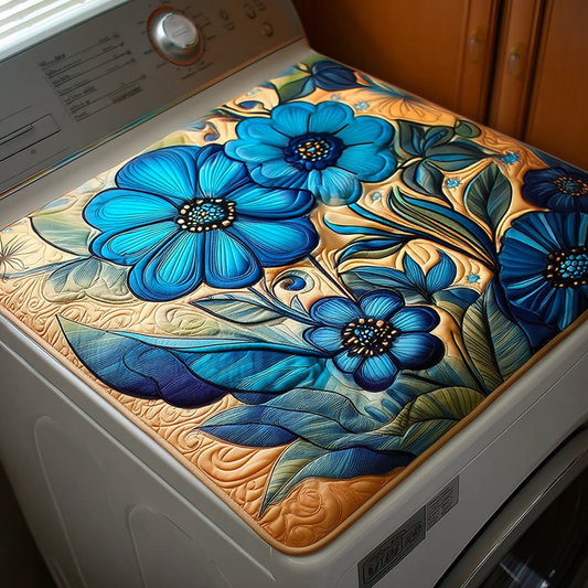 Indigo Bloom Quilted Washer and Dryer Cover NCU0NXD200