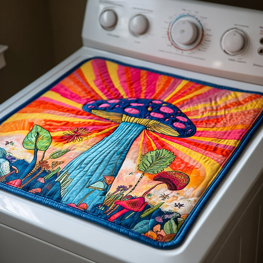 Psychedelic Mushroom Garden Quilted Washer and Dryer Cover NCU0NXD197